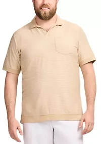 Big & Tall Short Sleeve Saltwater Dune Knit Texture Polo Shirt