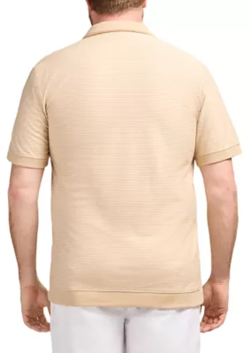 Big & Tall Short Sleeve Saltwater Dune Knit Texture Polo Shirt
