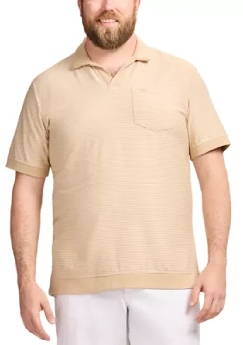 Big & Tall Short Sleeve Saltwater Dune Knit Texture Polo Shirt