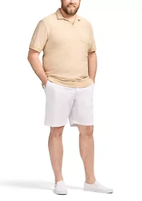 Big & Tall Short Sleeve Saltwater Dune Knit Texture Polo Shirt