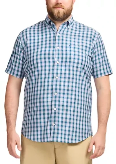 Big & Tall Short Sleeve Breeze Woven Plaid Shirt