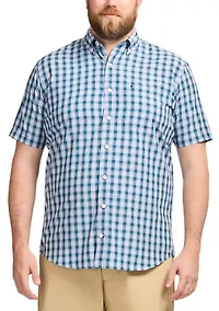 Big & Tall Short Sleeve Breeze Woven Plaid Shirt
