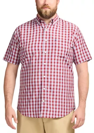 Big & Tall Short Sleeve Breeze Woven Plaid Shirt