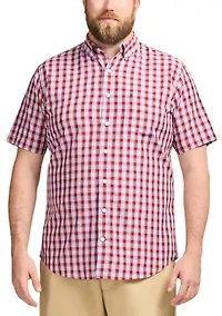 Big & Tall Short Sleeve Breeze Woven Plaid Shirt