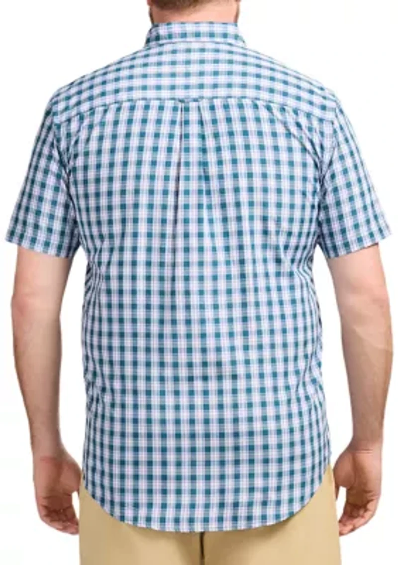Big & Tall Short Sleeve Breeze Woven Plaid Shirt