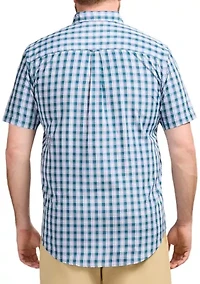 Big & Tall Short Sleeve Breeze Woven Plaid Shirt