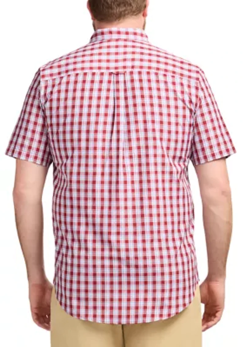 Big & Tall Short Sleeve Breeze Woven Plaid Shirt