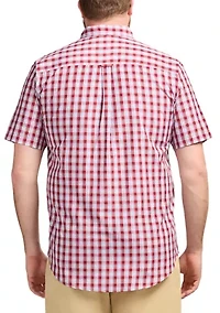 Big & Tall Short Sleeve Breeze Woven Plaid Shirt