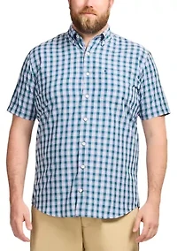 Big & Tall Short Sleeve Breeze Woven Plaid Shirt