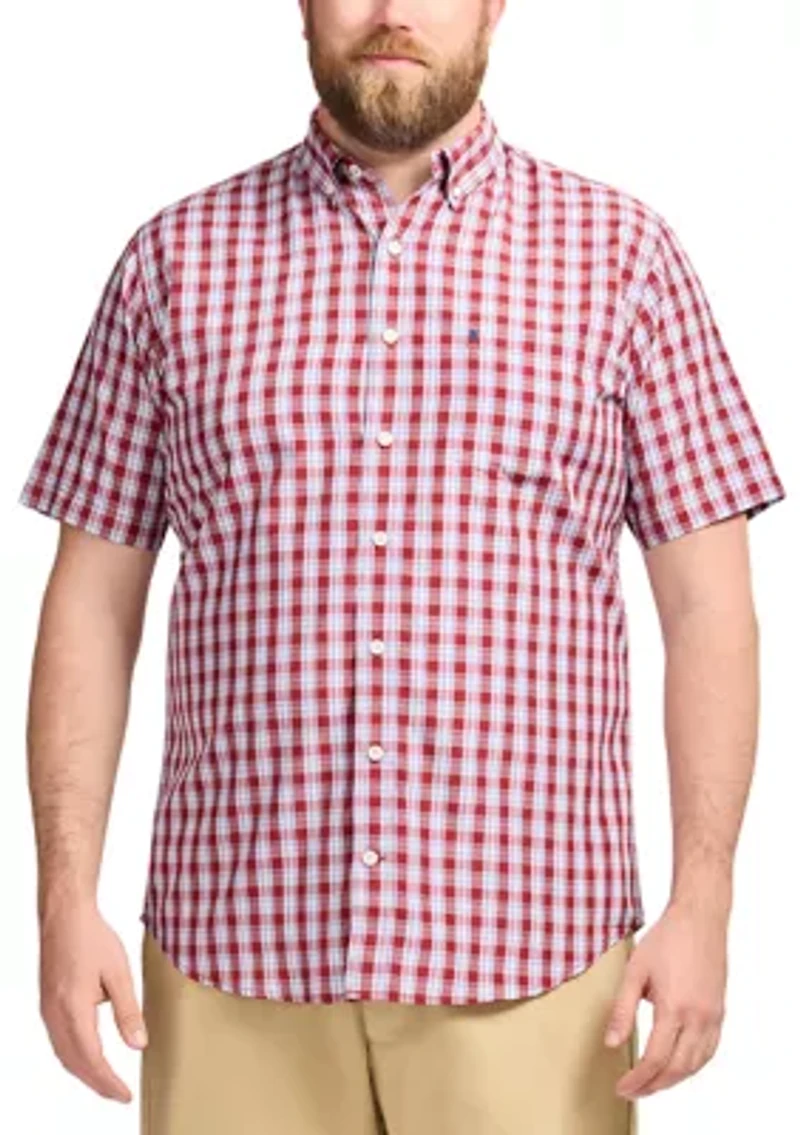 Big & Tall Short Sleeve Breeze Woven Plaid Shirt