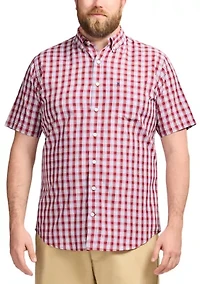 Big & Tall Short Sleeve Breeze Woven Plaid Shirt