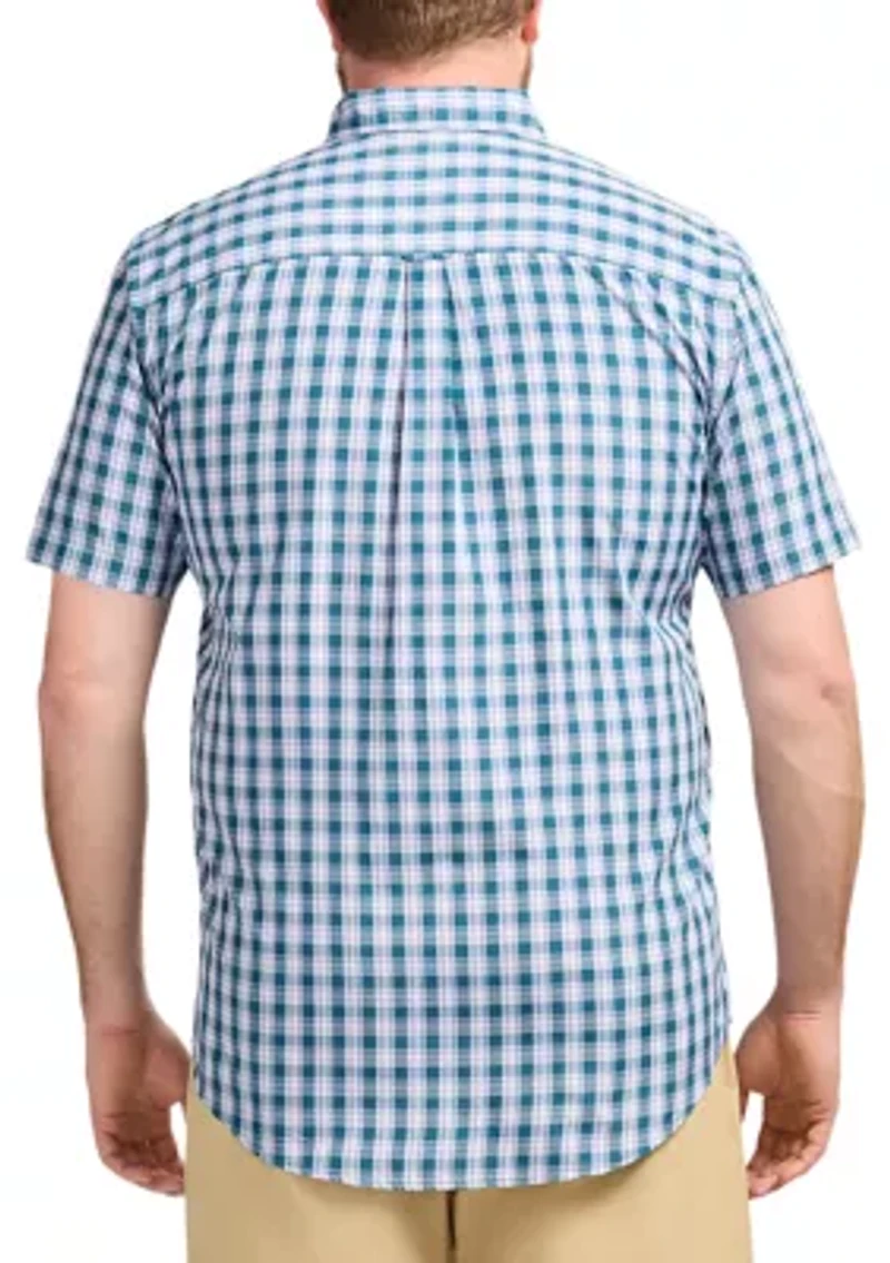 Big & Tall Short Sleeve Breeze Woven Plaid Shirt
