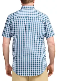 Big & Tall Short Sleeve Breeze Woven Plaid Shirt