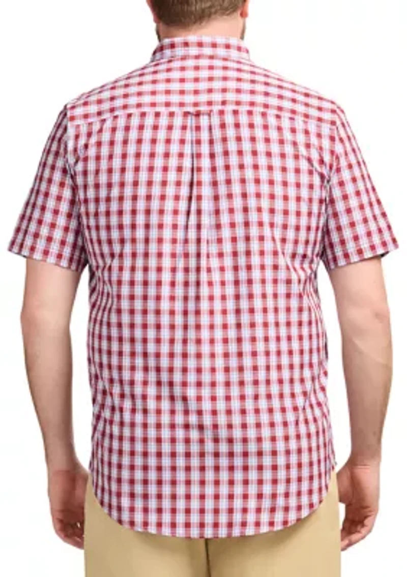 Big & Tall Short Sleeve Breeze Woven Plaid Shirt