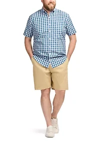 Big & Tall Short Sleeve Breeze Woven Plaid Shirt