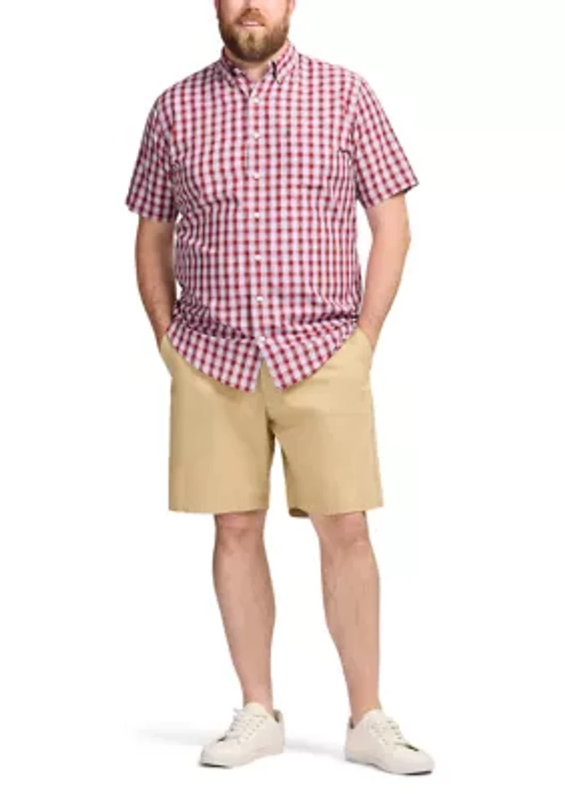 Big & Tall Short Sleeve Breeze Woven Plaid Shirt
