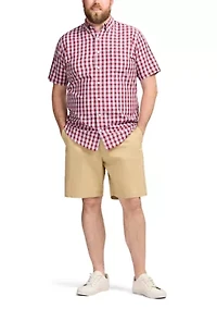 Big & Tall Short Sleeve Breeze Woven Plaid Shirt