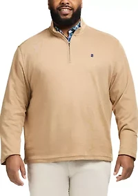 Big & Tall Long Sleeve Feeder Stripe 1/4 Zip Pullover