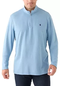 Big & Tall Long Sleeve Feeder Stripe 1/4 Zip Pullover