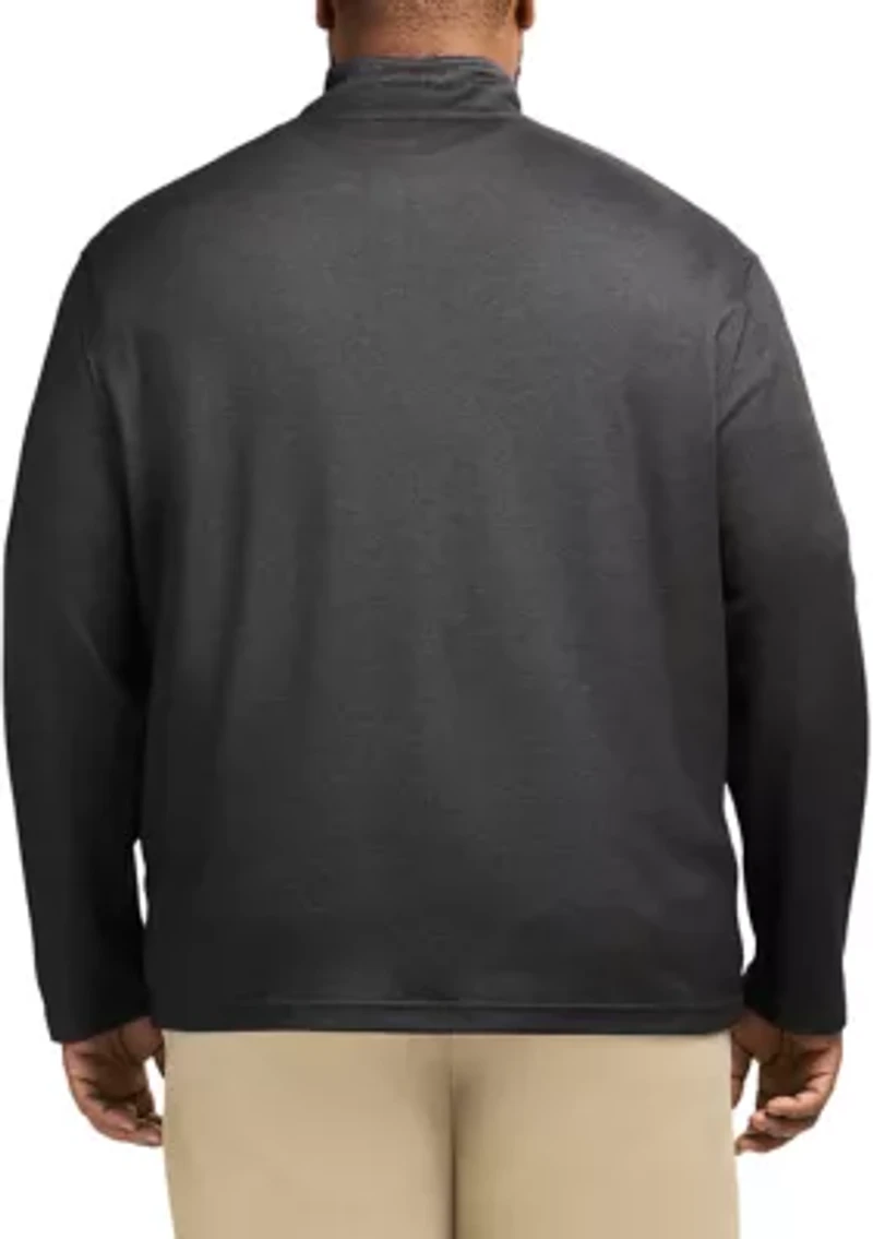 Big & Tall Long Sleeve Feeder Stripe 1/4 Zip Pullover