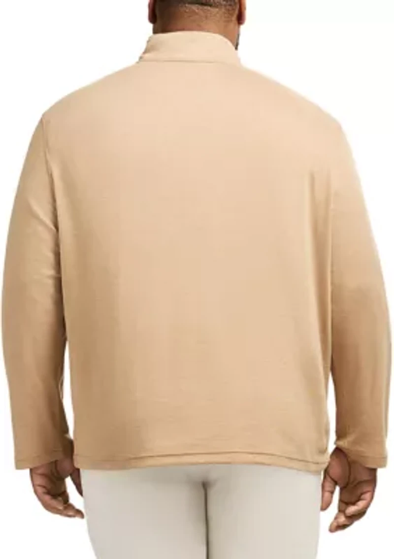 Big & Tall Long Sleeve Feeder Stripe 1/4 Zip Pullover