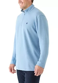 Big & Tall Long Sleeve Feeder Stripe 1/4 Zip Pullover