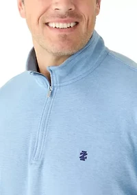 Big & Tall Long Sleeve Feeder Stripe 1/4 Zip Pullover