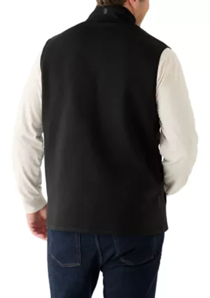 Big & Tall Houndstooth Striped Fleece Vest