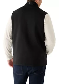 Big & Tall Houndstooth Striped Fleece Vest