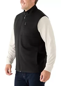 Big & Tall Houndstooth Striped Fleece Vest