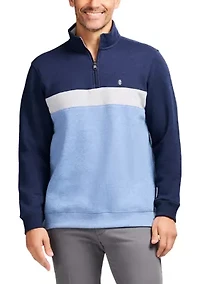 1/4 Zip Striped Fleece Sweatshirt
