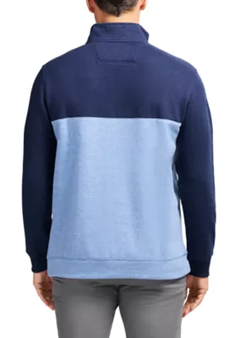 1/4 Zip Striped Fleece Sweatshirt