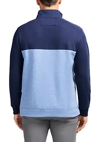 1/4 Zip Striped Fleece Sweatshirt