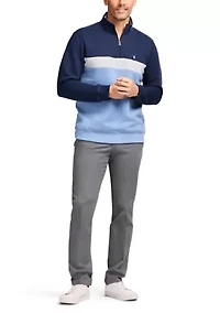 1/4 Zip Striped Fleece Sweatshirt