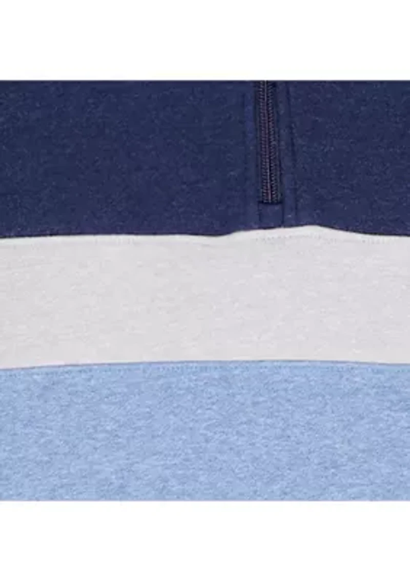 1/4 Zip Striped Fleece Sweatshirt