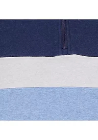 1/4 Zip Striped Fleece Sweatshirt