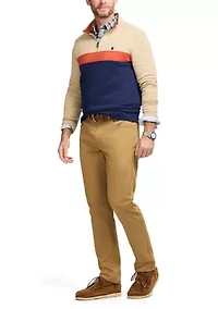 1/4 Zip Striped Fleece Sweatshirt