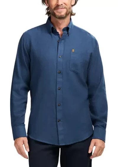 Long Sleeve Solid Color Flannel Shirt