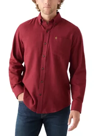 Long Sleeve Solid Color Flannel Shirt
