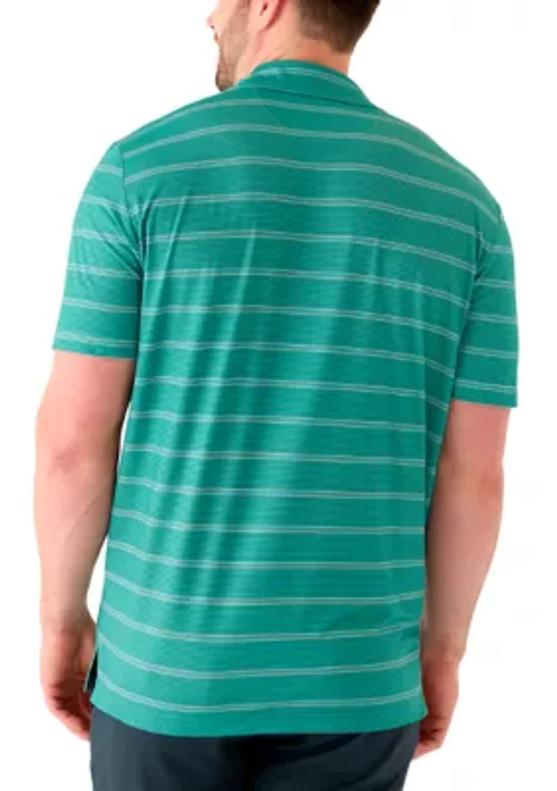 Big & Tall Short Sleeve Stripe Golf Polo Shirt