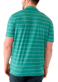 Big & Tall Short Sleeve Stripe Golf Polo Shirt
