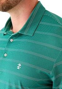 Big & Tall Short Sleeve Stripe Golf Polo Shirt