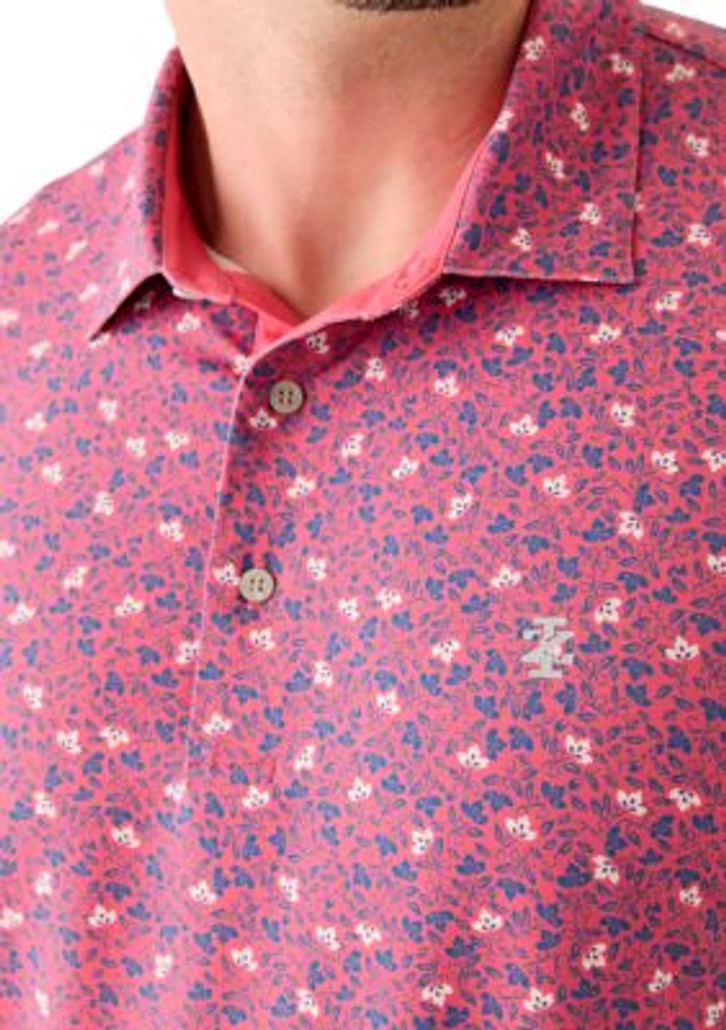 Big & Tall Short Sleeve Swingflex Floral Print Polo Shirt