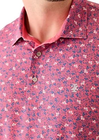 Big & Tall Short Sleeve Swingflex Floral Print Polo Shirt