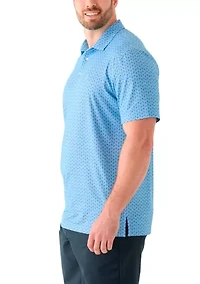 Big & Tall Short Sleeve Swingflex Flamingo Print Polo Shirt