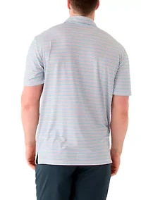 Big & Tall Short Sleeve Swingflex Multi Stripe Polo Shirt