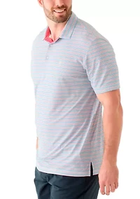Big & Tall Short Sleeve Swingflex Multi Stripe Polo Shirt