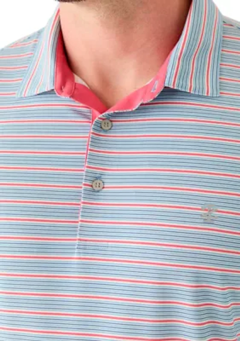 Big & Tall Short Sleeve Swingflex Multi Stripe Polo Shirt