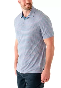 Big & Tall Short Sleeve Swingflex Fish Print Polo Shirt