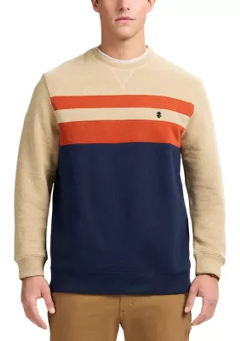 Crew Fleece Stripe Crewneck Pullover